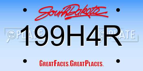 199H4R South Dakota License Plate