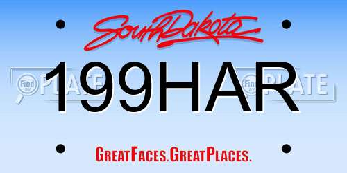199HAR South Dakota License Plate