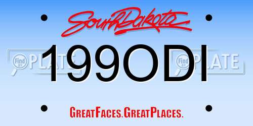 199ODI South Dakota License Plate