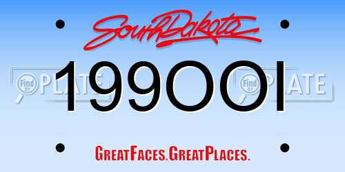 199OOI South Dakota License Plate