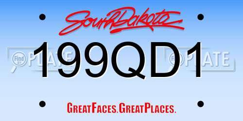 199QD1 South Dakota License Plate
