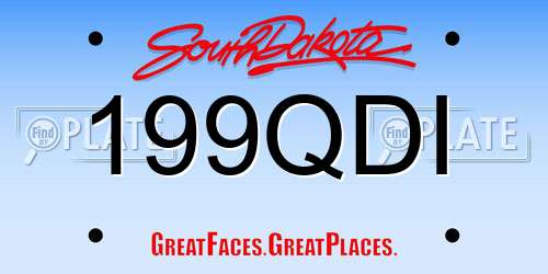 199QDI South Dakota License Plate
