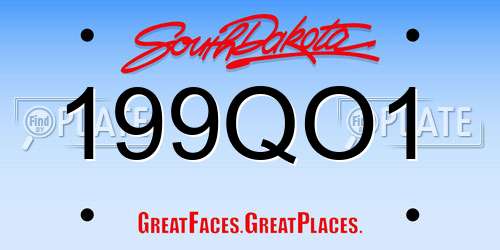 199QO1 South Dakota License Plate