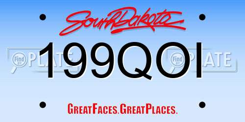 199QOI South Dakota License Plate