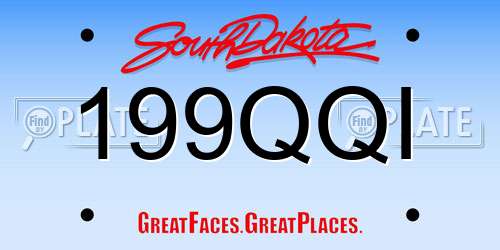 199QQI South Dakota License Plate