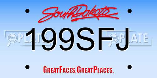 199SFJ South Dakota License Plate