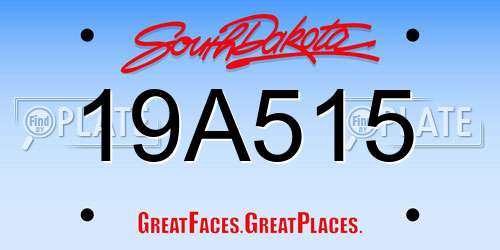 19A515 South Dakota License Plate