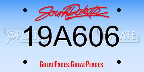 19A606 South Dakota License Plate