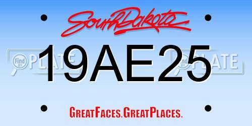 19AE25 South Dakota License Plate