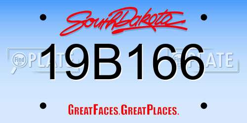 19B166 South Dakota License Plate