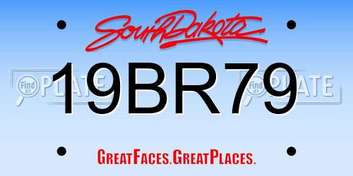 19BR79 South Dakota License Plate