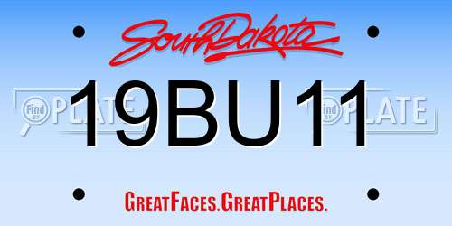19BU11 South Dakota License Plate