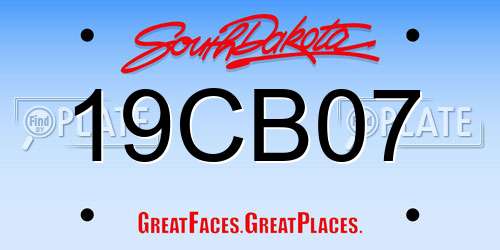 19CB07 South Dakota License Plate