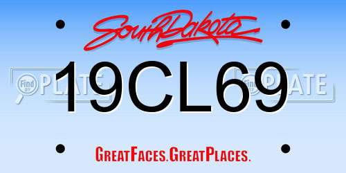 19CL69 South Dakota License Plate