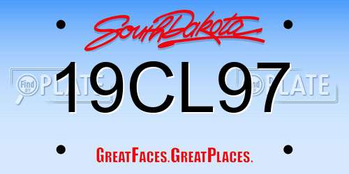 19CL97 South Dakota License Plate