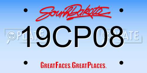19CP08 South Dakota License Plate