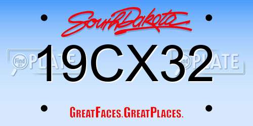 19CX32 South Dakota License Plate