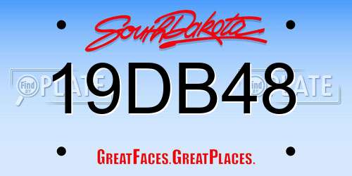 19DB48 South Dakota License Plate
