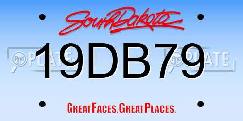 19DB79 South Dakota License Plate