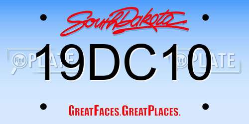 19DC10 South Dakota License Plate