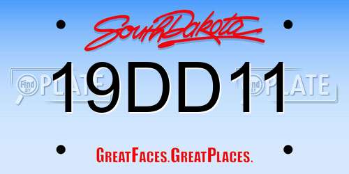 19DD11 South Dakota License Plate