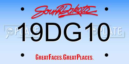 19DG10 South Dakota License Plate