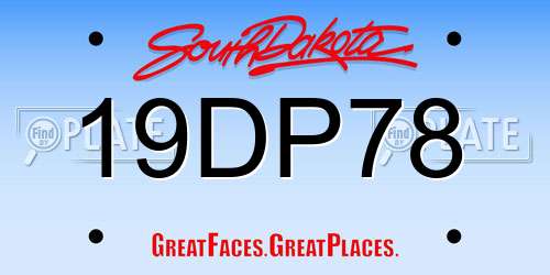 19DP78 South Dakota License Plate