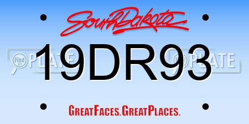 19DR93 South Dakota License Plate