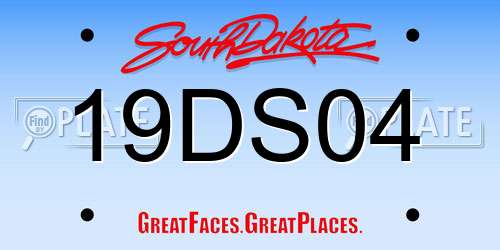 19DS04 South Dakota License Plate