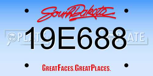 19E688 South Dakota License Plate