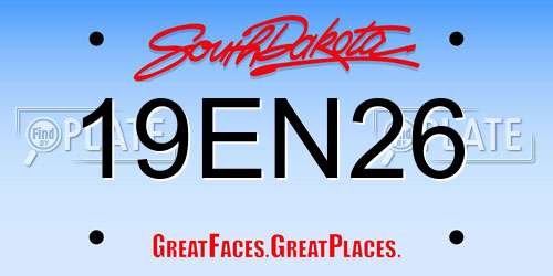 19EN26 South Dakota License Plate