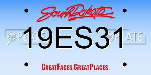 19ES31 South Dakota License Plate
