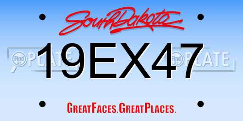 19EX47 South Dakota License Plate