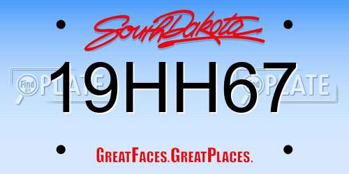 19HH67 South Dakota License Plate