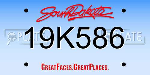 19K586 South Dakota License Plate