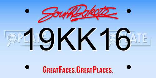 19KK16 South Dakota License Plate