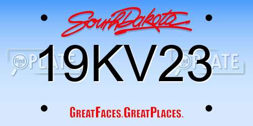 19KV23 South Dakota License Plate