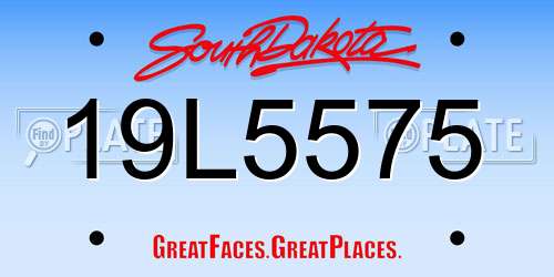 19L5575 South Dakota License Plate
