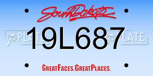19L687 South Dakota License Plate
