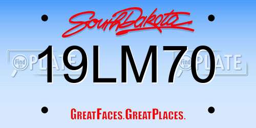 19LM70 South Dakota License Plate