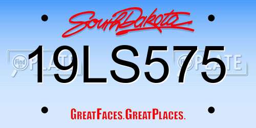 19LS575 South Dakota License Plate