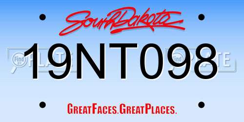 19NT098 South Dakota License Plate