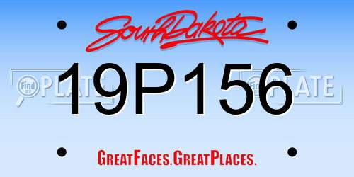 19P156 South Dakota License Plate