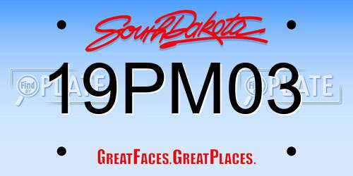 19PM03 South Dakota License Plate