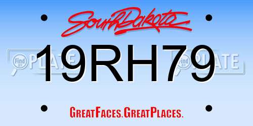 19RH79 South Dakota License Plate