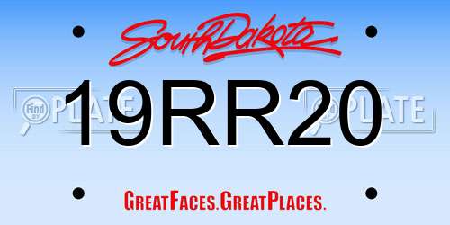 19RR20 South Dakota License Plate