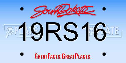 19RS16 South Dakota License Plate