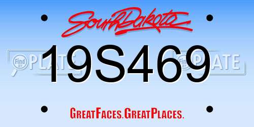 19S469 South Dakota License Plate
