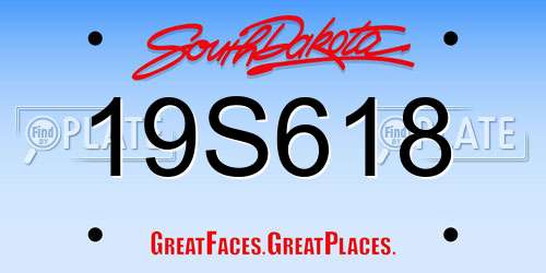 19S618 South Dakota License Plate