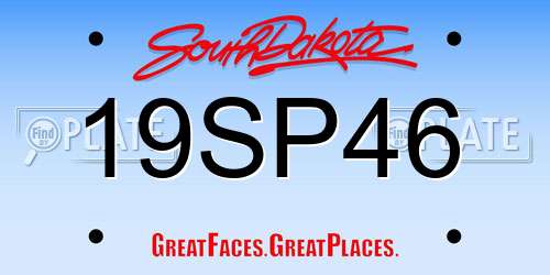 19SP46 South Dakota License Plate